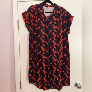 Navy Lobster Print Dress Old Navy